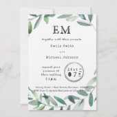 Urban Garden Charm - Rustikales Leaf Typeset Kraft Einladung (Vorderseite)