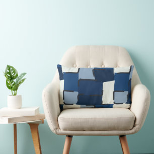Urban Geo Cobalt Cool Hero Pattern Lendenkissen