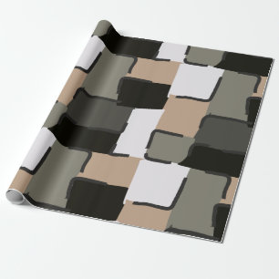 Urban Geo Onyx Neutral Hero Pattern Geschenkpapier