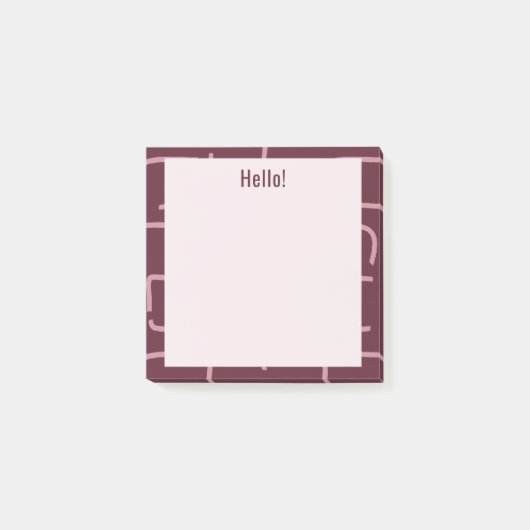 Urban Geo | Wine Berry | Blender-Muster Post-it Klebezettel (Vorderseite)
