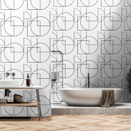 Urban Geometric Black and White Pattern Tapete