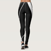 Urban Geometrie Schwarz-Weiß Leggings (Rückseite)