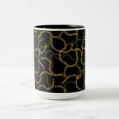Urban Glam Gold Chains Pattern  Zweifarbige Tasse (Mittel)
