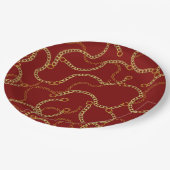 Urban Gold Chains Baroque Pattern Pappteller (Schrägansicht)