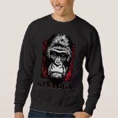 Urban Gorilla Ape Monkey Face  Graffiti Tattoo Sty Sweatshirt (Vorderseite)