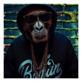 Urban Gorilla – Street Style Canvas Art Print Poster (Vorderseite)