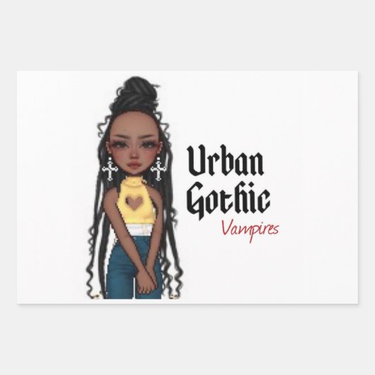 Urban Gothic Vampires Gift Wrap 3 Geschenkpapier Set (Vorderseite)