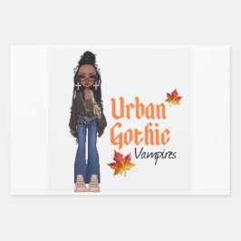 Urban Gothic Vampires Gift Wrap 6 Geschenkpapier Set
