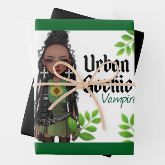 Urban Gothic Vampires Gift Wrap 9 Geschenkpapier Set (Beispiel)