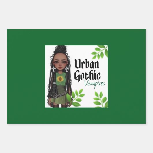 Urban Gothic Vampires Gift Wrap 9 Geschenkpapier Set (Vorderseite)