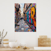 Urban Graffiti Alley Poster (Küche)