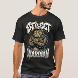 Urban Graffiti Bulldog Street Guardian Wall Art T-Shirt