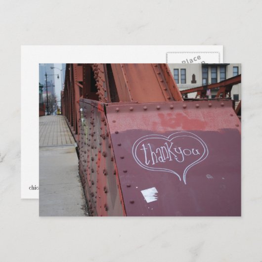 Urban Graffiti danke Postcard Postkarte (Vorne/Hinten)