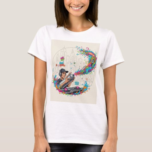 Urban Graffiti DJ Soundwave T-Shirt (Vorderseite)