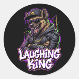 Urban Graffiti Hyena Laughing King Wall Art Runder Aufkleber