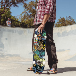 Urban Graffiti Illustration Skateboard