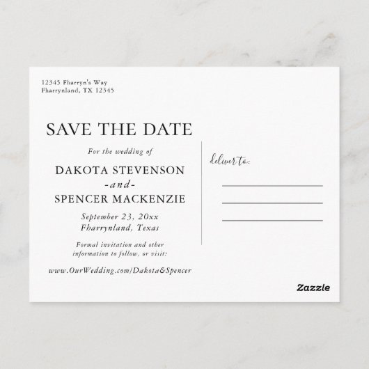 Urban Graffiti | Modernes Script-Foto Save the Dat Postkarte (Rückseite)