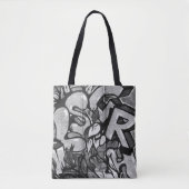 Urban Graffiti Monochrome Tote Bag Tasche (Vorderseite)