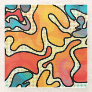 Urban Graffiti: Nahtlose Kunsttextur. Glasuntersetzer