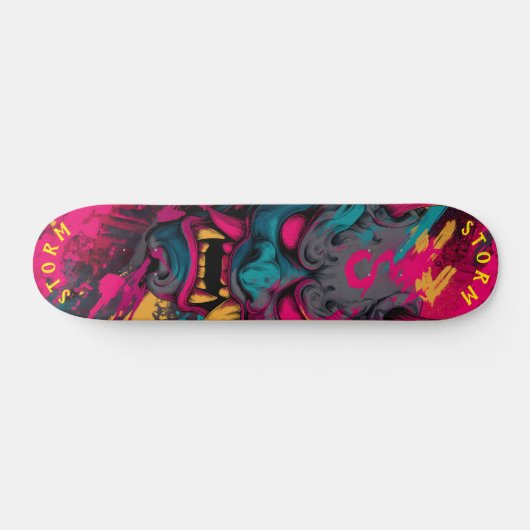 Urban Graffiti Oni Mask - Anpassbare Skate Deck Skateboard (Horizontal)