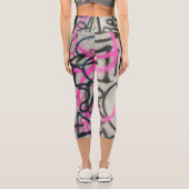 Urban Graffiti Pink & Gray Style Capri Leggings (Rückseite)