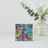 Urban Graffiti Planner Quadratische Visitenkarte (Stehend Vorderseite)