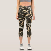 Urban Graffiti Sepia Style Capri Leggings (Vorderseite)