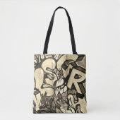 Urban Graffiti Sepia Style Tote Bag Tasche (Vorderseite)