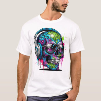 Urban Graffiti Skull DJ T-Shirt