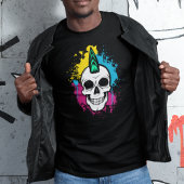Urban Graffiti Skull mit Mohawk T-Shirt