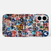 Urban Graffiti Social Media Collage Case-Mate iPhone Hülle (Rückseite (Horizontal))