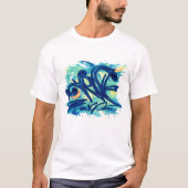 Urban Graffiti Splash – Blue & Teal Street Art  T-Shirt (Vorderseite)