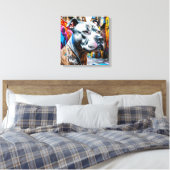 Urban Graffiti Street Art Brindle Pitbull Lover Leinwanddruck (Insitu (Schlafzimmer))