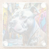 Urban Graffiti Street Art City Pitbull Lover Glasuntersetzer (Rückseite)