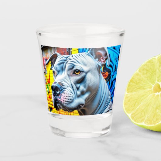 Urban Graffiti Street Art City Pitbull Lover Schnapsglas (Vorderseite)