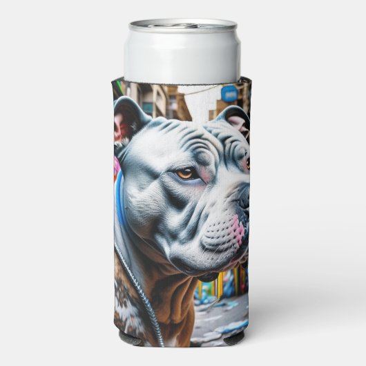 Urban Graffiti Street Art City Pitbull Lover Selters Dosenkühler (Seltzer Rückseite)