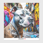 Urban Graffiti Street Art Pitbull Aufkleber (Blatt)