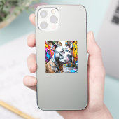Urban Graffiti Street Art Pitbull Aufkleber (Telefon)
