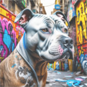 Urban Graffiti Street Art Pitbull Aufkleber (Vorderseite)