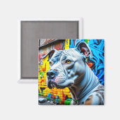 Urban Graffiti Street Art Pitbull Magnet (Vorderseite/Rückseite)