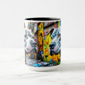 Urban Graffiti Street Art Pitbuls Tasse (Zentrum)