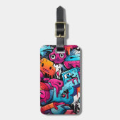 Urban Graffiti Street Art Splash Gepäckanhänger (Vorderseite vertikal)