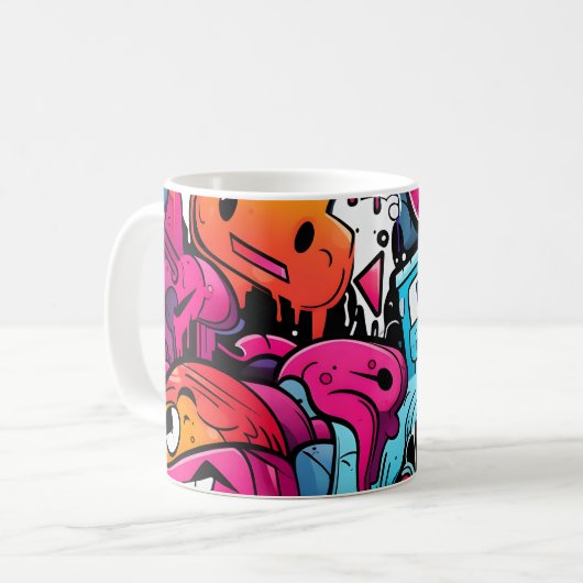 Urban Graffiti Street Art Splash Kaffeetasse (Vorderseite Links)