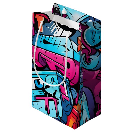 Urban Graffiti Street Art Splash Kleine Geschenktüte (Vorderseite Schrägansicht)