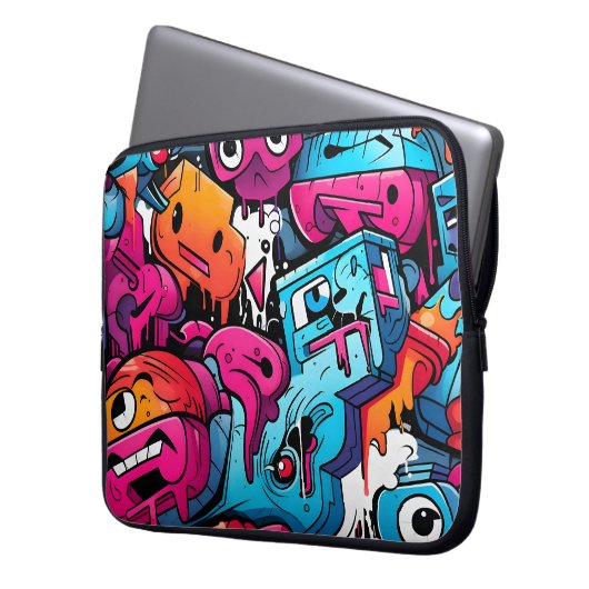 Urban Graffiti Street Art Splash Laptopschutzhülle (Vorderseite Links)