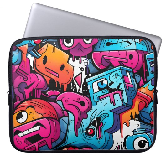 Urban Graffiti Street Art Splash Laptopschutzhülle (Vorderseite)