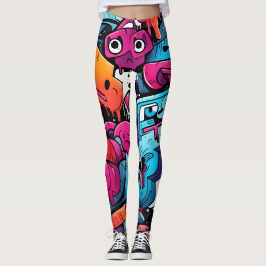 Urban Graffiti Street Art Splash Leggings (Vorderseite)