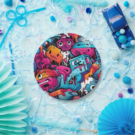 Urban Graffiti Street Art Splash Pappteller (Party)