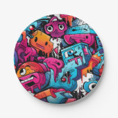 Urban Graffiti Street Art Splash Pappteller (Vorderseite)