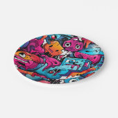 Urban Graffiti Street Art Splash Pappteller (Schrägansicht)